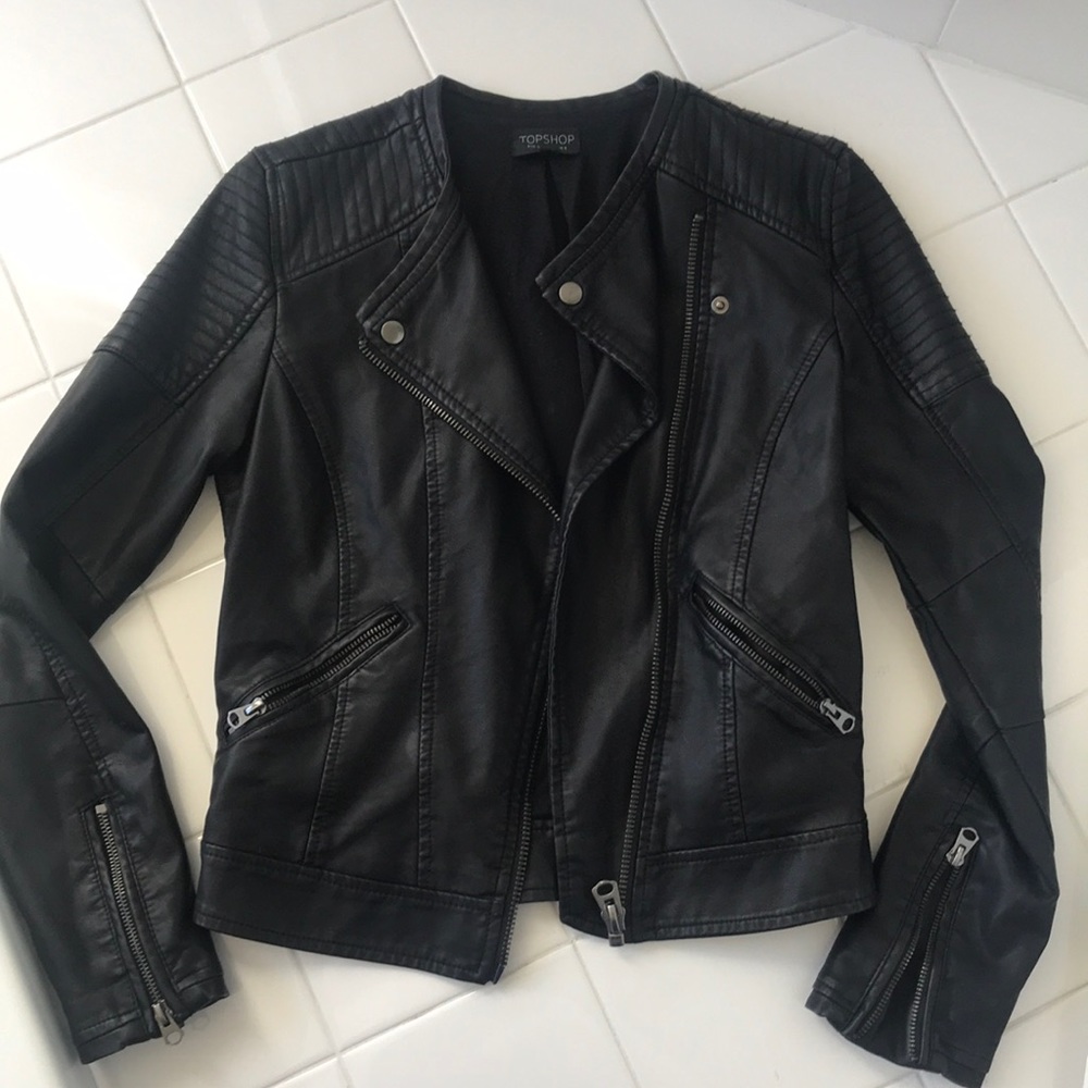 Black Topshop Leather Jacket